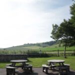Outside seating at the hall