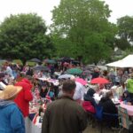 Outside East Dean Village Hall for village celebration